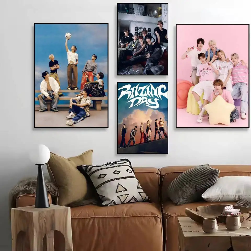 R-RIIZE ألبوم بوم بوم باس ملصق HD الفن لزجة جدار مقاوم للماء غرفة المعيشة المنزلي غرفة نوم بار الديكور الجمالي #2