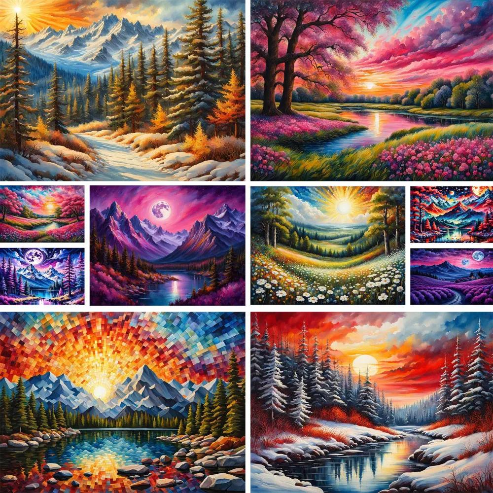 

Landscape Beautiful Nature Paintings By Numbers Oil Paint Craft Kit For Adults Room Decoration Mother's Gift Wholesale 2024 HOT