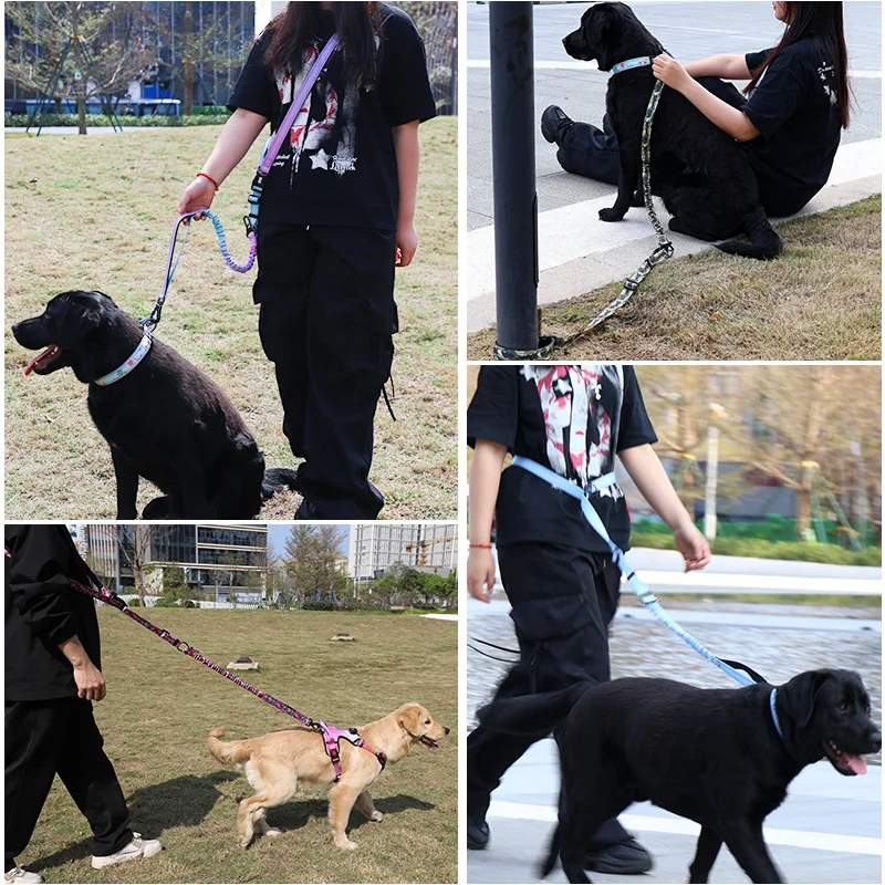 pet explosion-proof dog leashes, crossbody running leashes, free your hands, dog leashes and dog belts