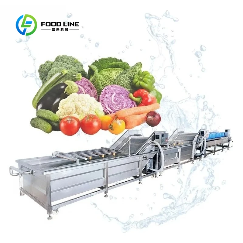 

Professional Custom 200-2000kg Capacity Industrial Fruit Bubble Washing Line Vegetable Cleaner Factory Processing Heavy Duty