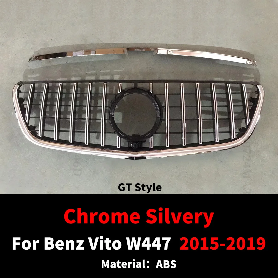 Gemodificeerde accessoire Diamond GT-stijl grille geschikt voor Mercedes Benz Vito W447 2015-2023 motorkap grille midden mesh