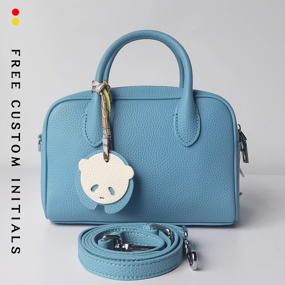

New Women's Handbags Toast Toast Top Layer Cowhide One-Shoulder Hand-Pillow Boston Pillow Bags Genuine Leather Bags Free Custom
