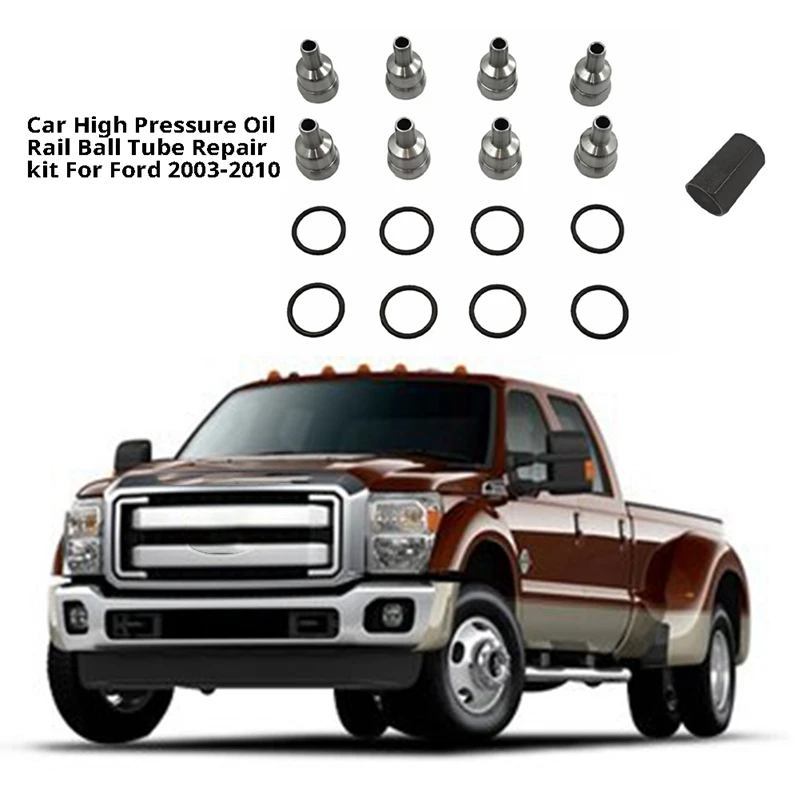 Car High Pressure Oil Rail Ball Tube Repair Kit For Ford F-250 F-350 6.0L 2003-2010