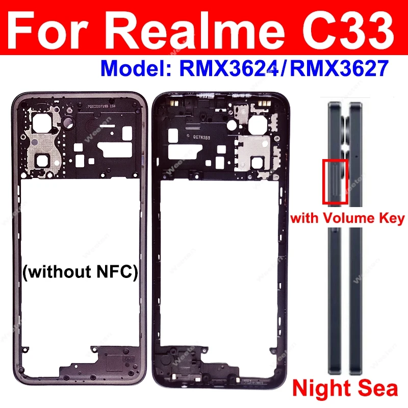 Middle Frame For Realme C33 C35 Middle Housing Frame Cover Holder Parts