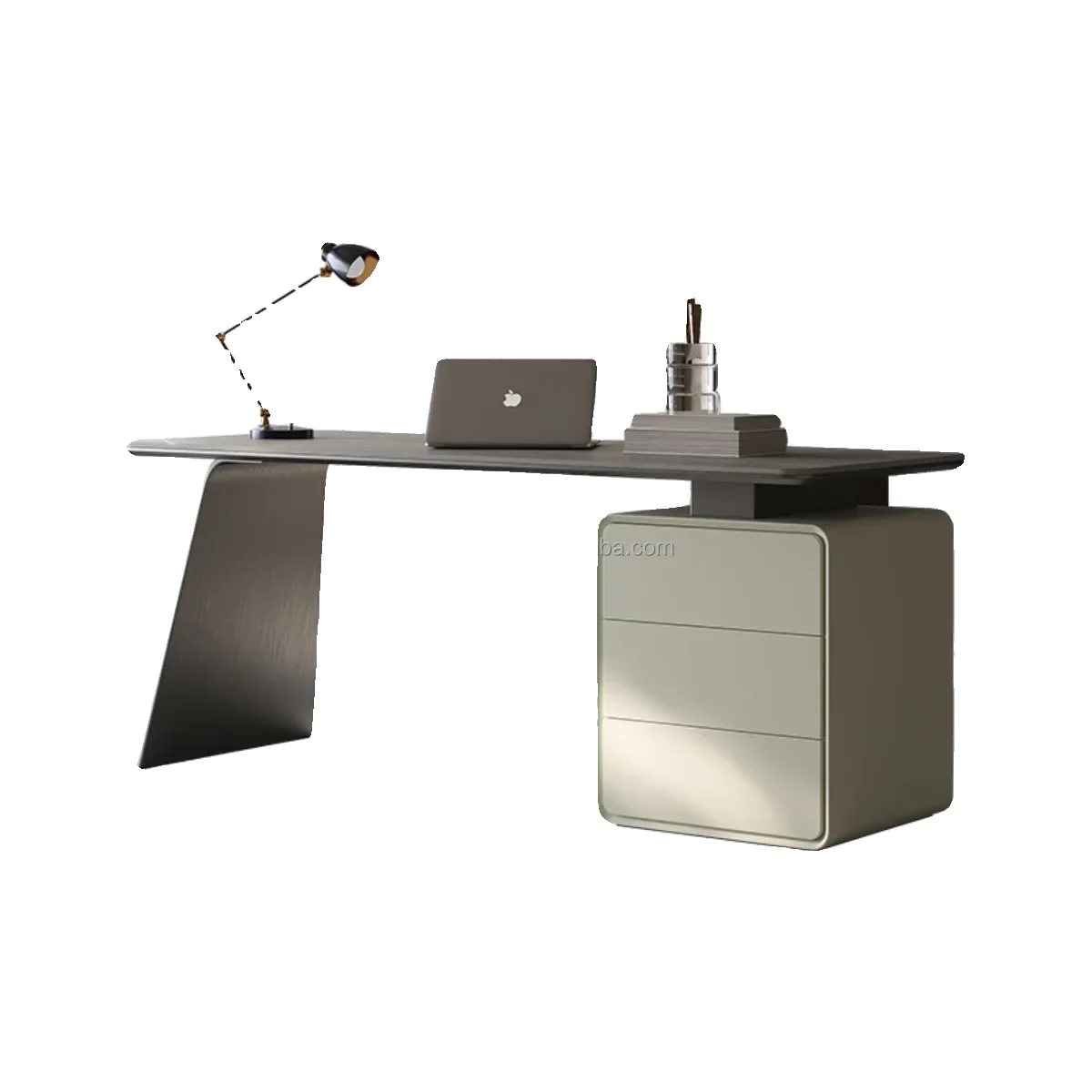 a # for High Quality Italian Style Modern Home Office Computer Desk Simple Light Luxury High-Grade Wood Writing Desk Minimalist