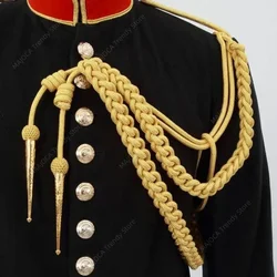 Oficerowie armii brytyjskiej sukienka, mundurek AIGUILLETTE złotą srebrną smycz nr 1 wojskową Aguillette aigletem agletem