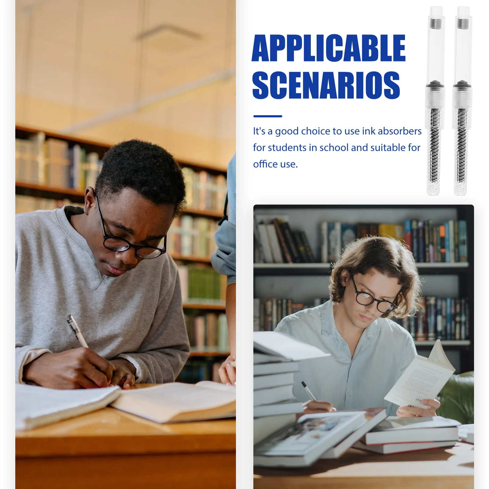 10 قطعة قلم حبر للكتابة ممتص حشو أقلام سوداء ملحقات نافورة عبوة