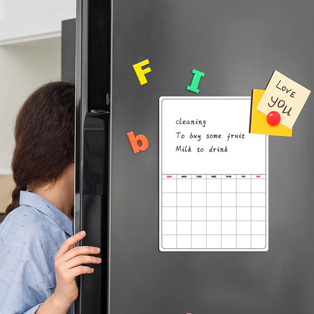 

2Sets Fridge Writing Board Magnetic Weekly Planner Dry Erase Calendar for Home Office School List Reminder Notice Memo Schedule