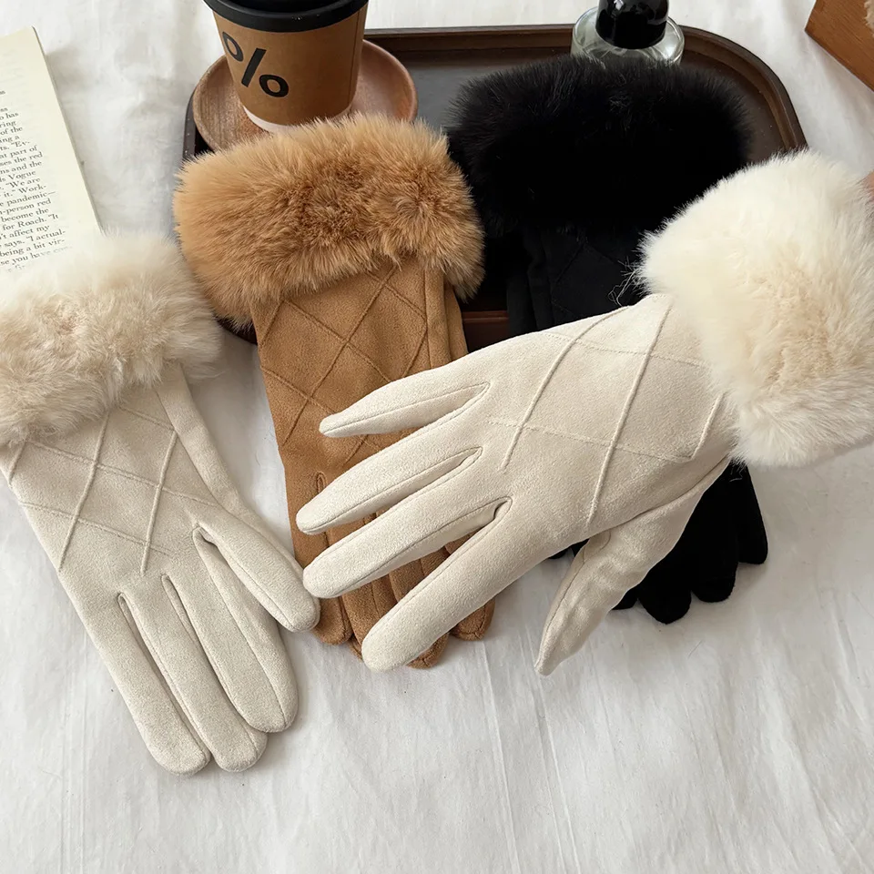 السيدات قفازات محبوكة أنيقة شتاء دافئ الباردة والدليل على قفازات مرنة لينة المرأة قفازات الموضة في الهواء الطلق