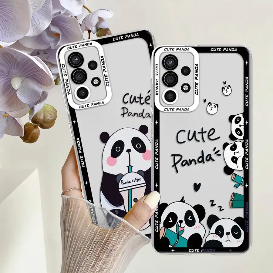 حافظة باندا لطيفة لهاتف Xiaomi Redmi A1 A2+ 14C A3x 10C 9C 12C 13C 9A A5 غطاء شفاف