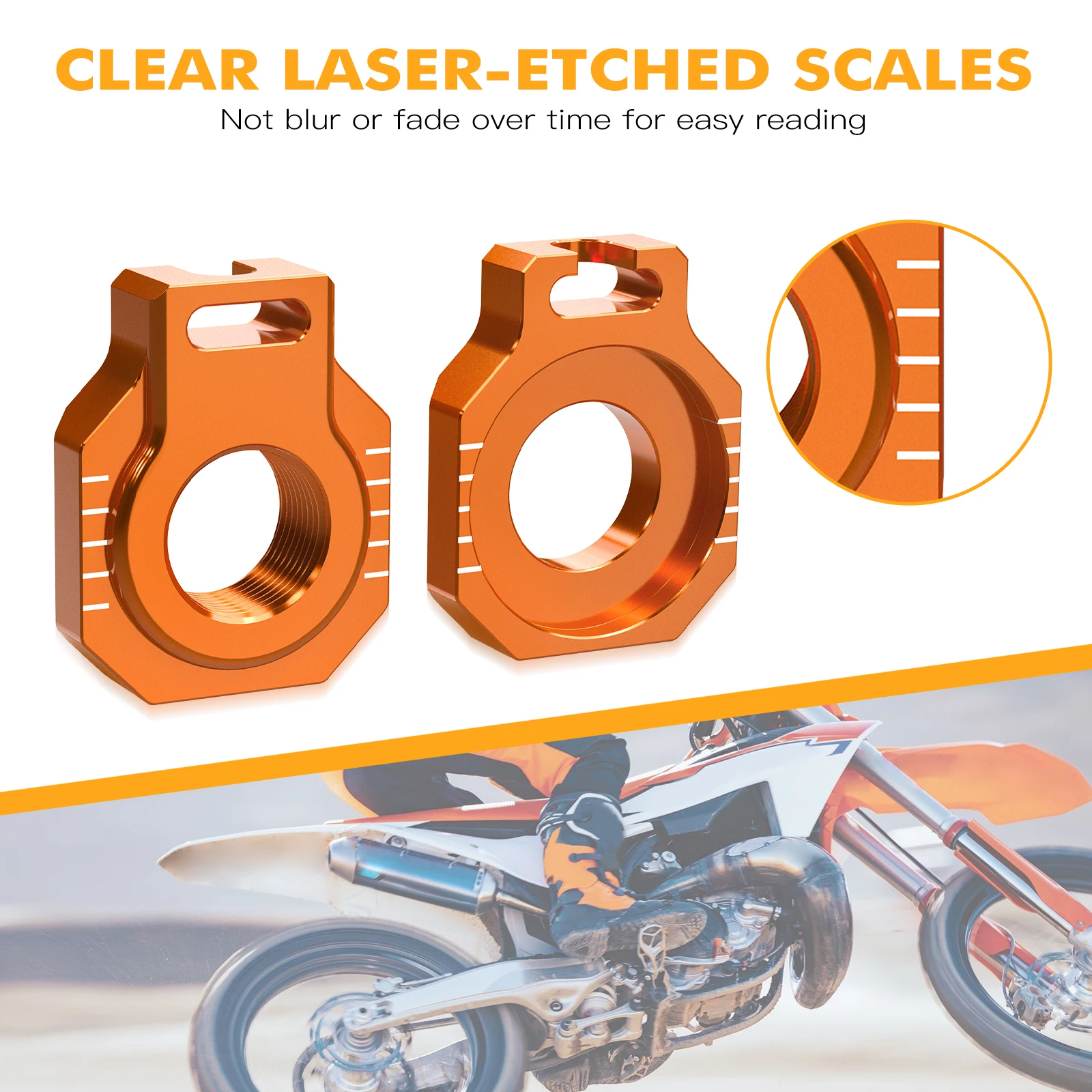 

NICECNC For 2024 KTM EXC 300 Motorcycle Rear Chain Adjuster Axle Block EXC-F 500 SX-F 450 XCF 350 XCW 300 EXC 250 SX XC 150 2023