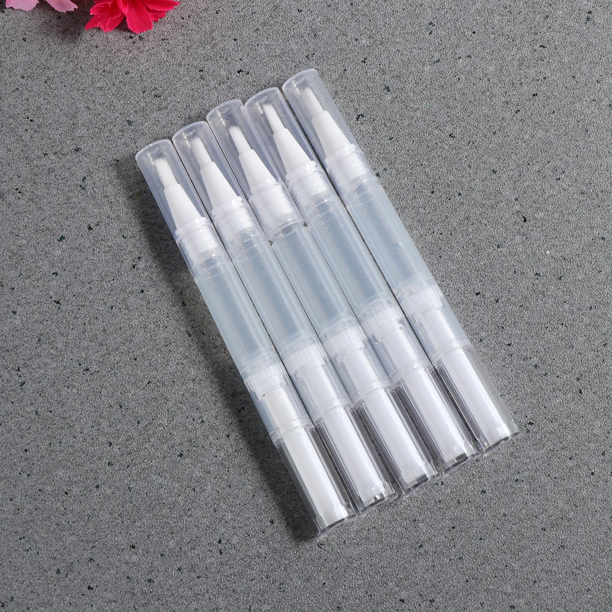 5pcs 3ml Transparent Pens Empty Nail Oil Pen with Brush Tip Container Applicators Eyelash Growth Liquid Tube