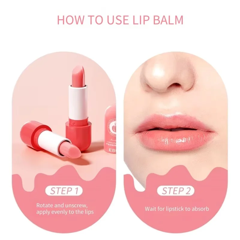 Peach Color-Changing Lip Balm, with a Light and Smooth Texture, Refreshing and Non-Sticky, Provides a Hydrating Feel and Protects Your Lips, Helps Improve Dry Lips, Is Compact and Portable, and Keeps Your Lips Protected at All Times