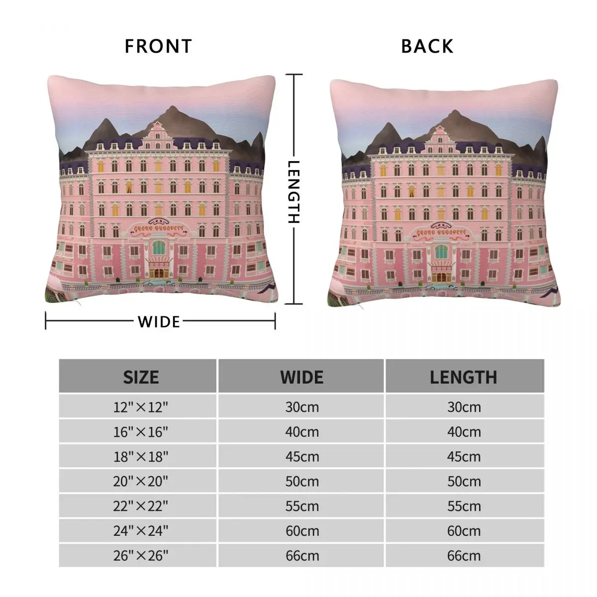 Grand Budapest Hotel Wes Anderson Square Pillowcase Polyester Linen Velvet Creative Zip Decorative Throw Pillow Case Home Case