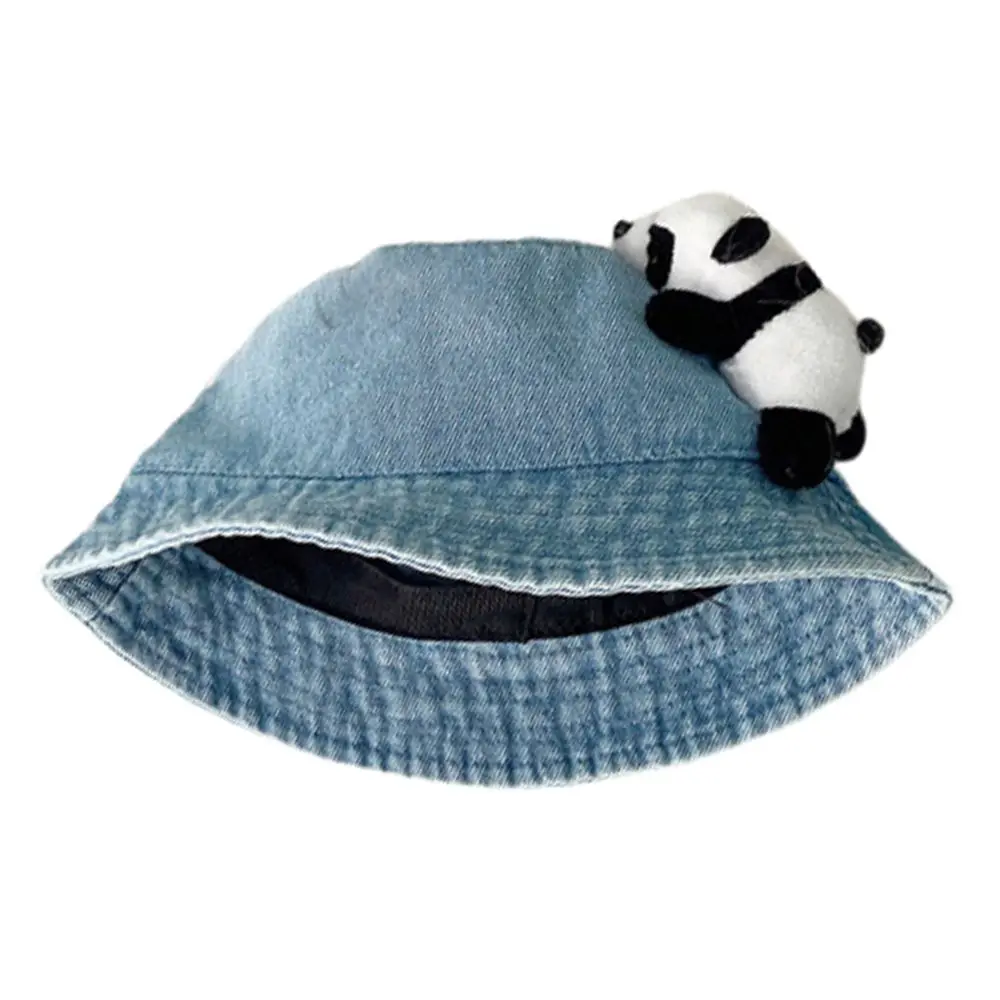 

Breathable Panda Children Sun Visor Hat Korean Style Wide Brim Kids Bucket Cap Sun Protection UV-Resistant Basin Hat Boys/Girls