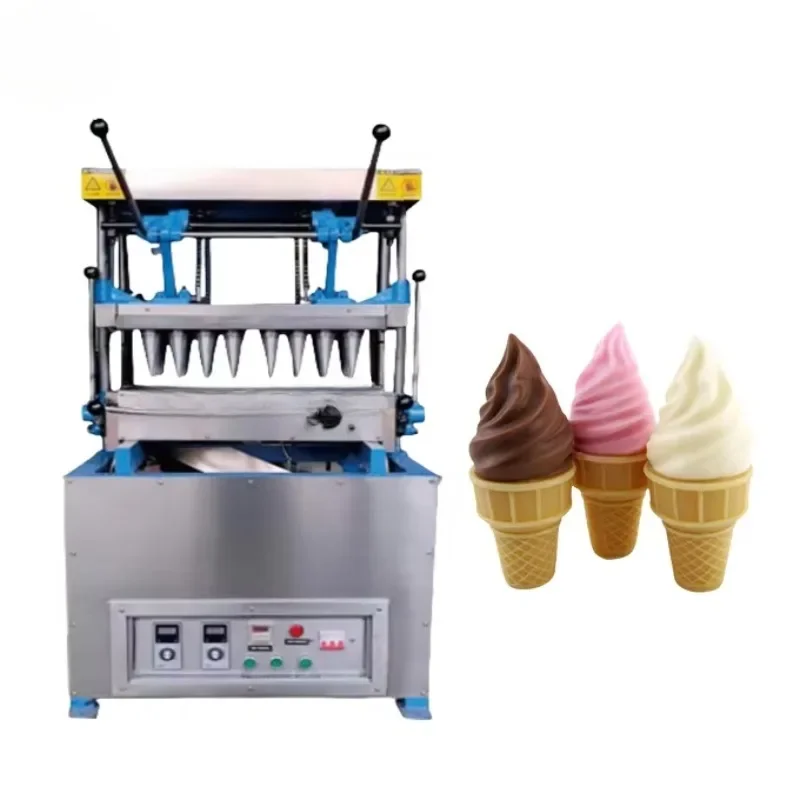 Commercial sugar manual wafer bake ice cream mold maker machine mini waffle cone machine