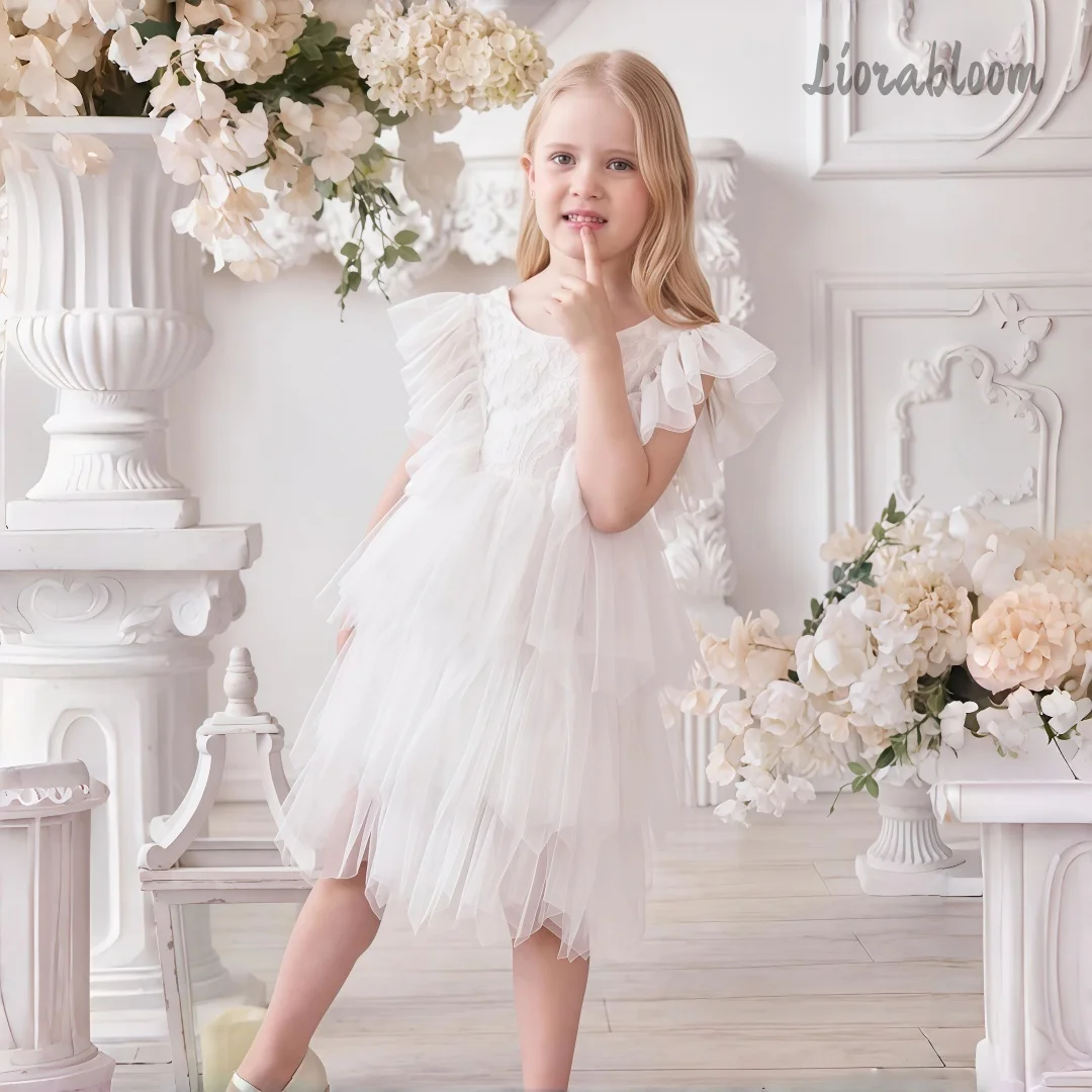 

Custom Girls' Wedding Attire Multi-Colored Embroidered Tulle Dress Women's Wedding Party Attire Dress свадебное платье