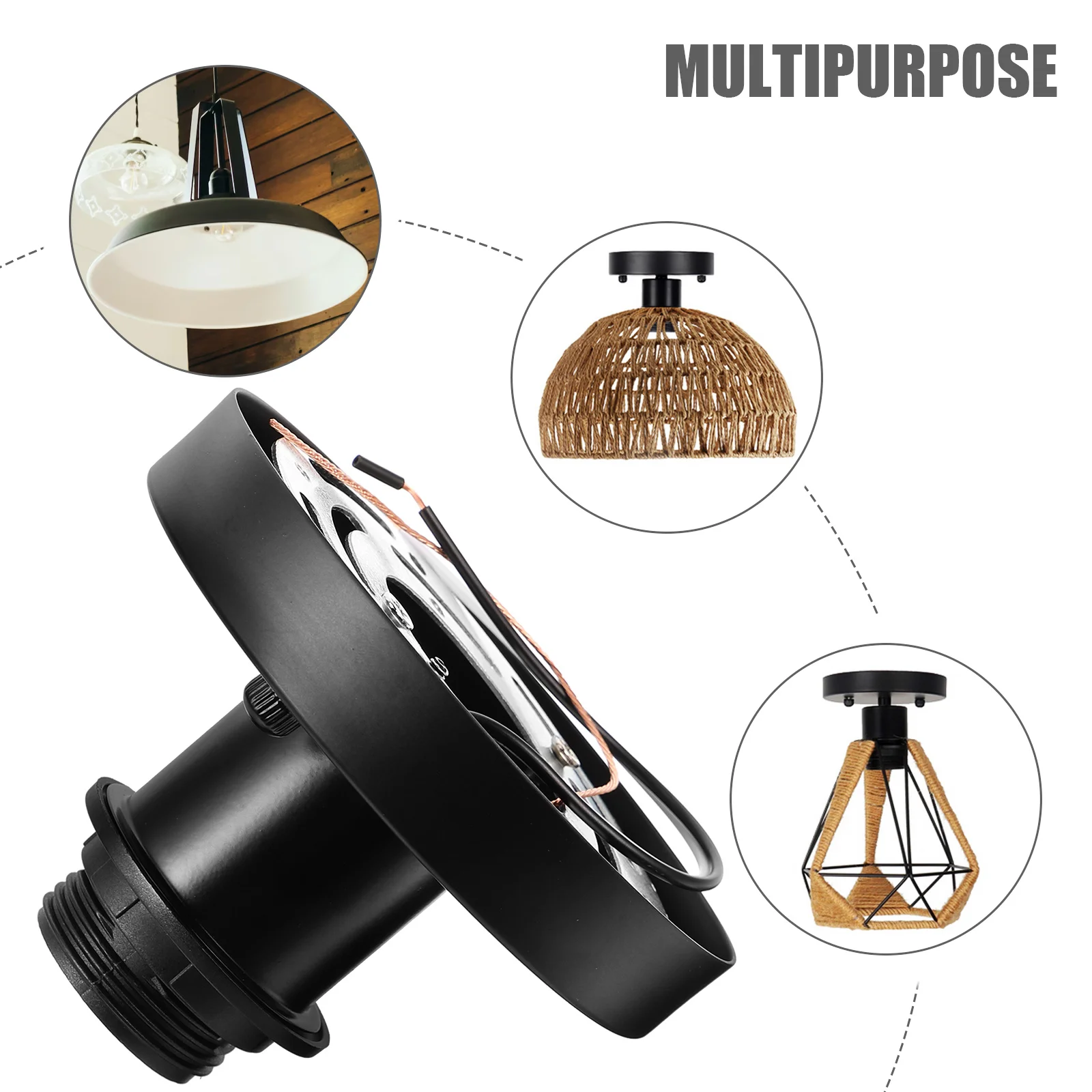 

Lamp Holder E26 Metal Light Bulb Socket Thickened Screw Lamp Holder Durable Sturdy for DIY Lamps Ceiling Light Socket Parts