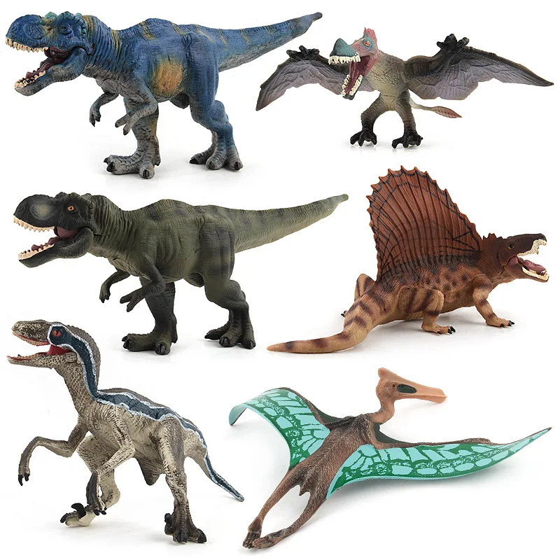 Jurassic World Dinosaur Model Toys Simulation Dinosaur Animal Model Tyrannosaurus Pterodactyl Velociraptor Ornament Children Toy