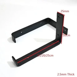 1Pair(2 PCS) Black Wall Mounted Shelf Bracket Brackets Support With Screws L shape,for DIY Open Shelving Hardware Included
