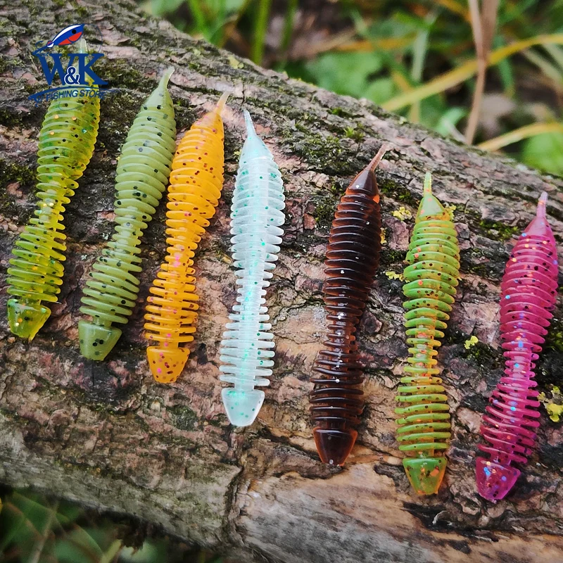 Leurres de pêche UV et phosphorescents 5 cm, appâts souples en TPR pour Perche, Brochet, Bar, leurres ver en TPE parfumés, action de limace pour Texas Rig, leurres souples réalistes
