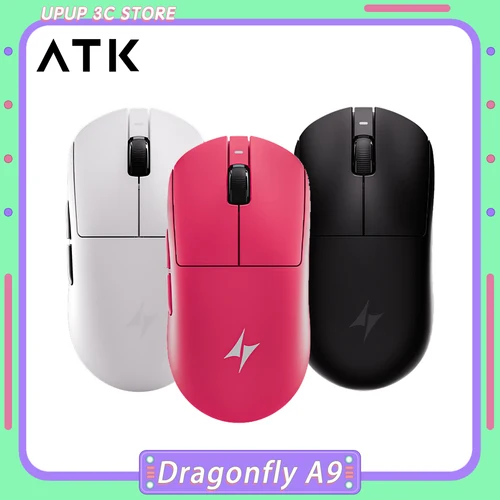 ATK Dragonfly A9 Plus ratón Ultra inalámbrico 3 modos Star Flash PAW3950 Nordic52840 ratón ligero personalizado para ordenador portátil Gamer PC Gaming