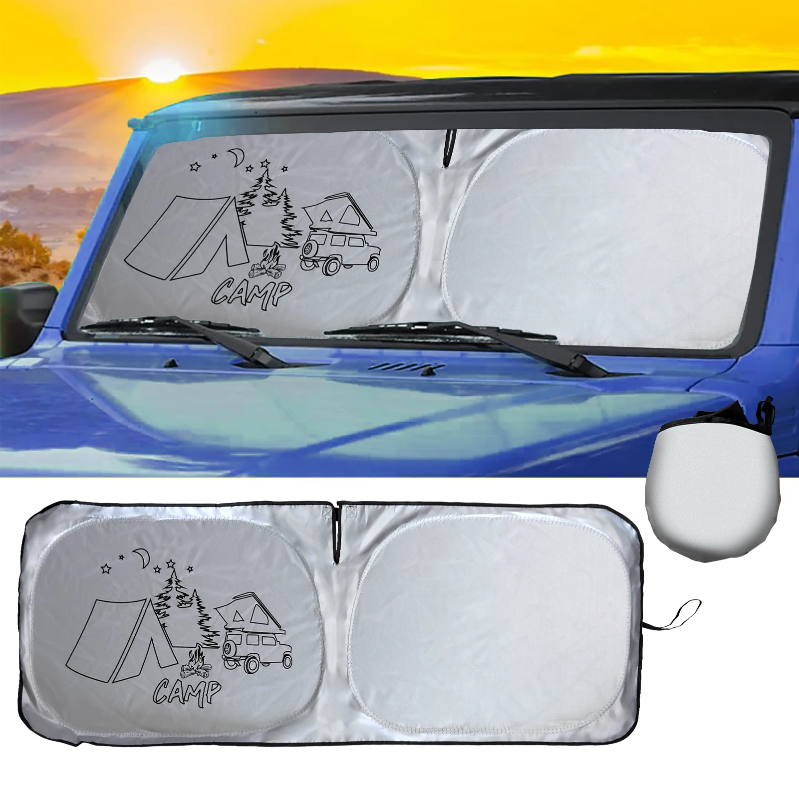 

Car Front Window Sunshade For Suzuki Jimny JB64 JB74 JB64W JB74W Windshield Sunshades Visor Mat UV Rays Block Sun Shade Cover