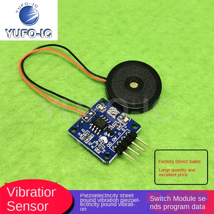 1PCS Vibration Sensor Piezoelectricity Sheet Pound Vibration Switch Module Piezoelectricity Pound Vibration Sending Program Data