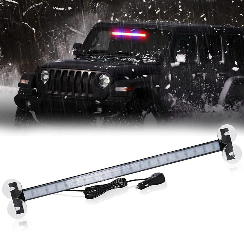 

80LED Strobe Police Lights Auto Emergency Warning Lamp Windshield Bar Grill Light Stroboscopes Traffic Flasher Car Accessories