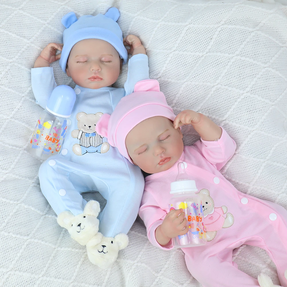 19 inch Loulou herboren babypop met zacht siliconen vinyl waterdicht lichaamspop Bebe jongen of meisje gesloten ogen pasgeboren kerstcadeau