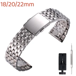 Stainless Steel Strap 18mm 20mm 22mm Metal Watchband Replacement Wrist Bracelet Folding Clasp Watch Accessories for Omega 007