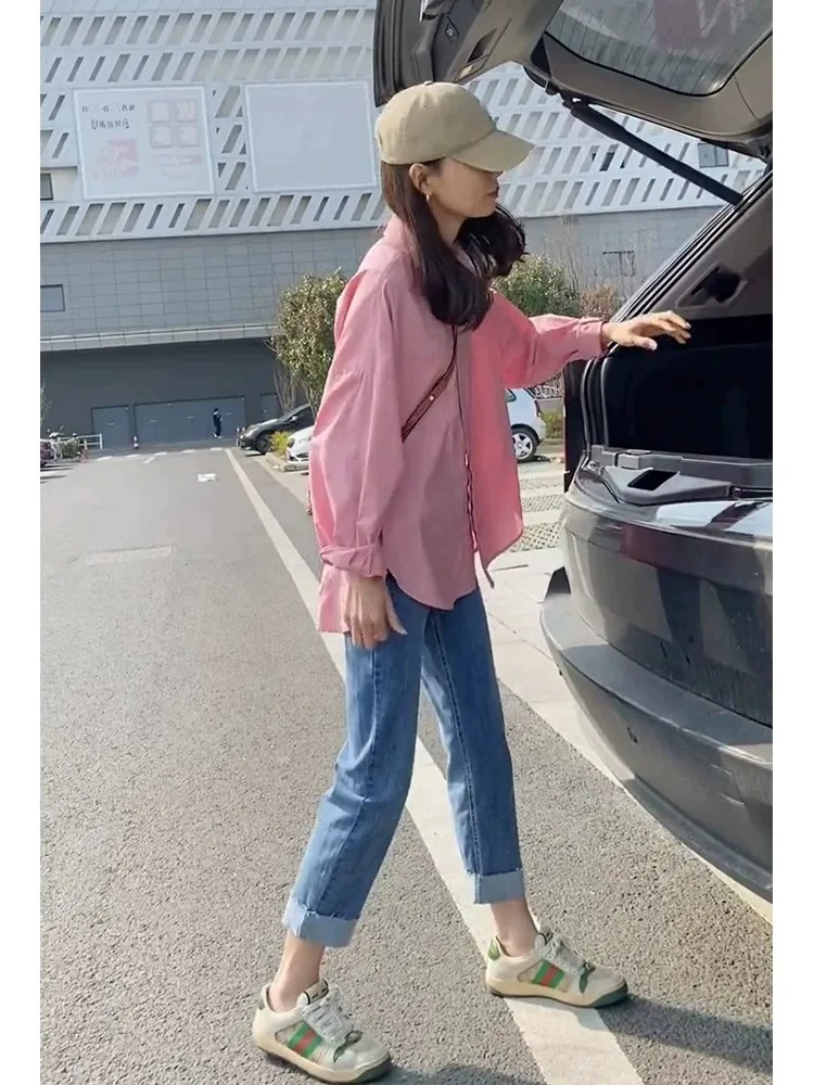 Summer 2026 Cool Stylish Milk System Women's Fashion Set Beautiful Professional Nine-Piece Long Sleeve  Collar Button-Up Set