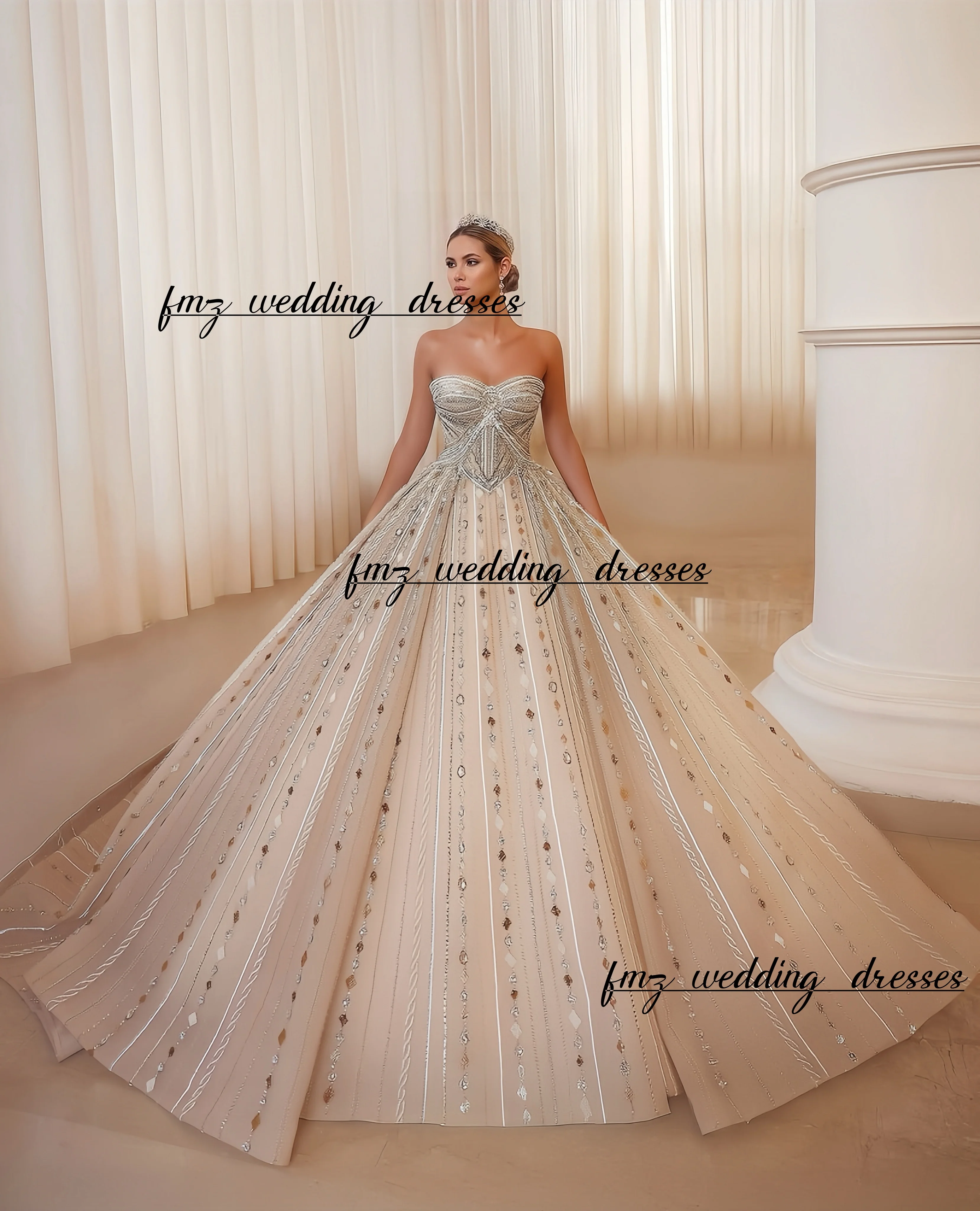 

Customzied New Sweetheart collar beaded puffy dress Luxurious wedding Dress Estidos de novia amanda novias amanda novias officia