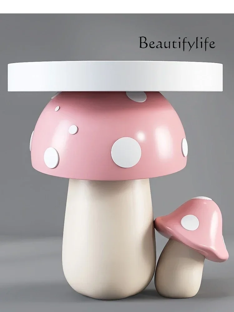 새로운 귀여운 만화 버섯 작은 커피 테이블 침실 바닥에 앉아 소파 사이드 테이블 장식 침대 옆 테이블