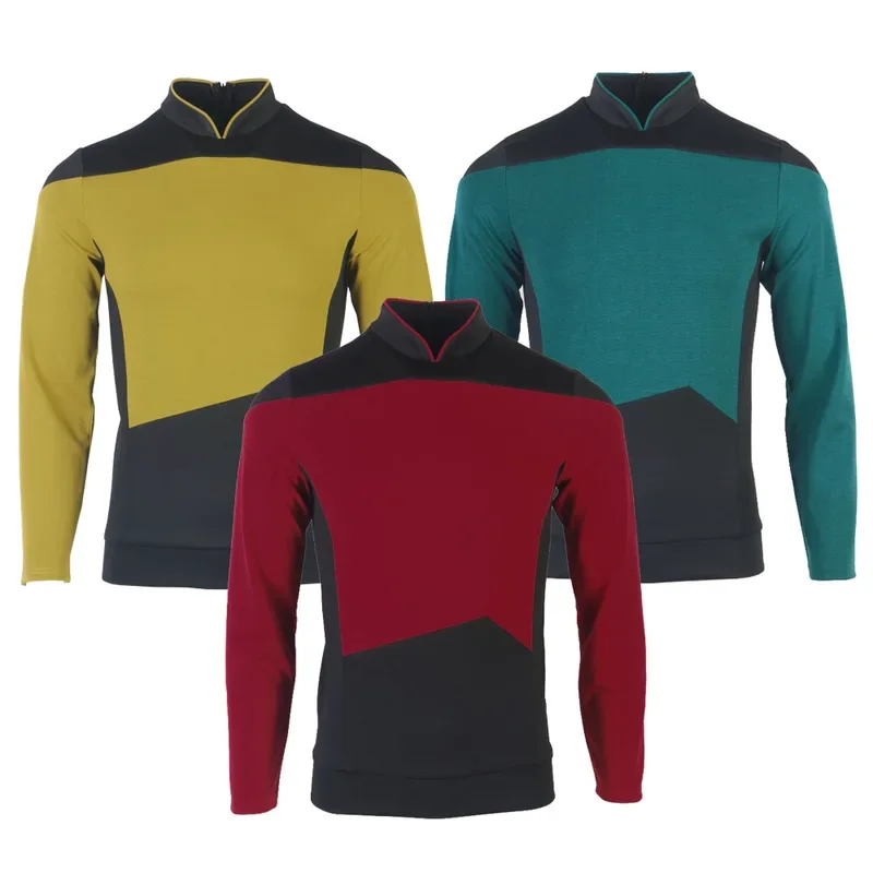 

Star TNG The Next Generation Tres Red Yellow Blue Shirt Uniform Cosplay Costume For Men Coat Halloween Party