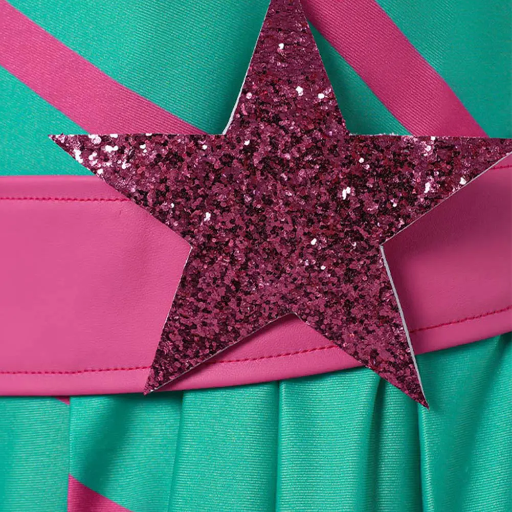 كارتون وينكس الموسم ستيلا تأثيري فستان أخضر أغطية الرأس أقراط ملابس النساء لعب الأدوار زي هالوين كرنفال حفلة البدلة