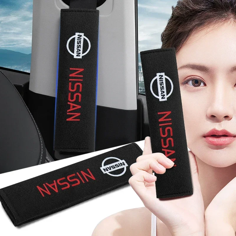 لوازم السيارات الداخلية الجلد المدبوغ زغب غطاء حزام الأمان حماية الكتف والرقبة لنيسان X-trail قاشقاي ملاحظة جوك سنترا باترول