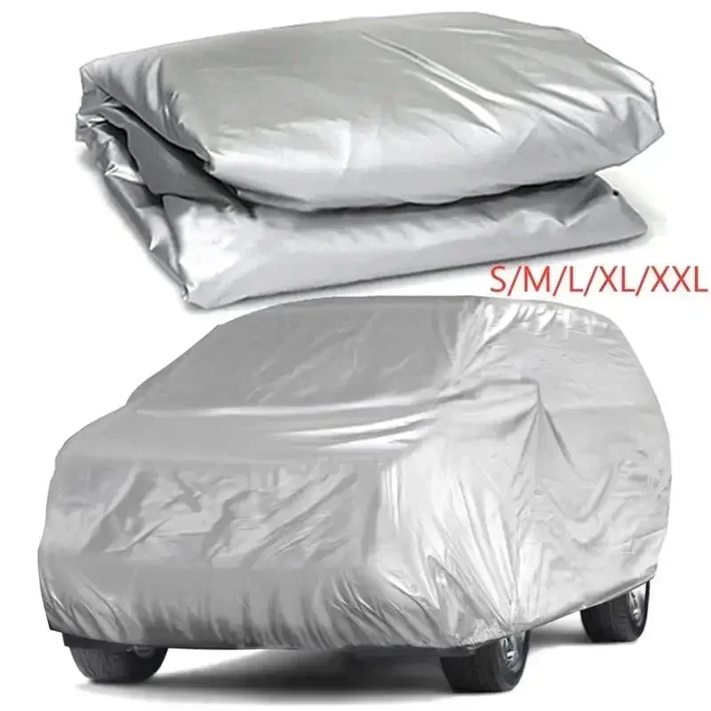 Hot Sale Universal Full Car Cover Portable Outdoor Waterproof UV Protection Anti Scratch Dust Resistant Auto Protective Cover