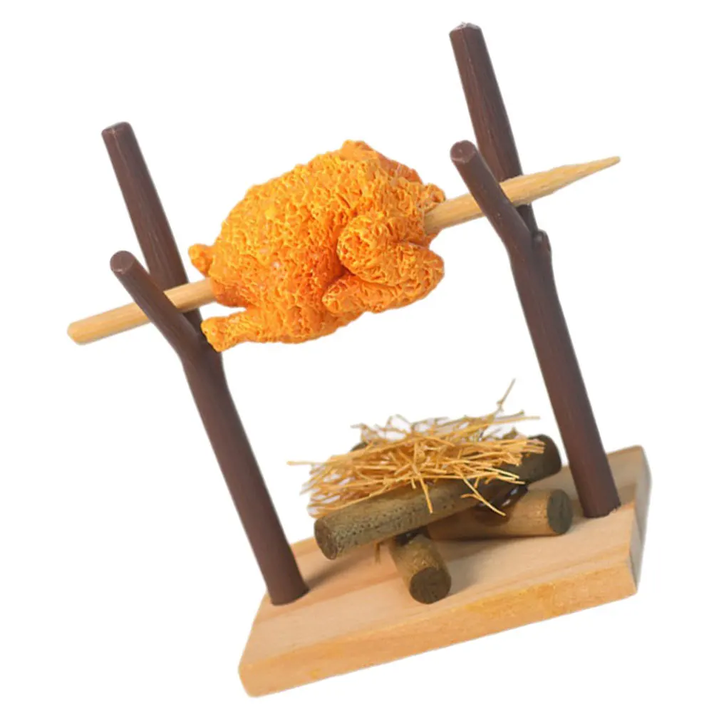 Piccolo set da cucina per casa delle bambole Scena all'aperto Accessorio per griglia per barbecue con cibo finto Puntelli per foto Decorazione da giardino