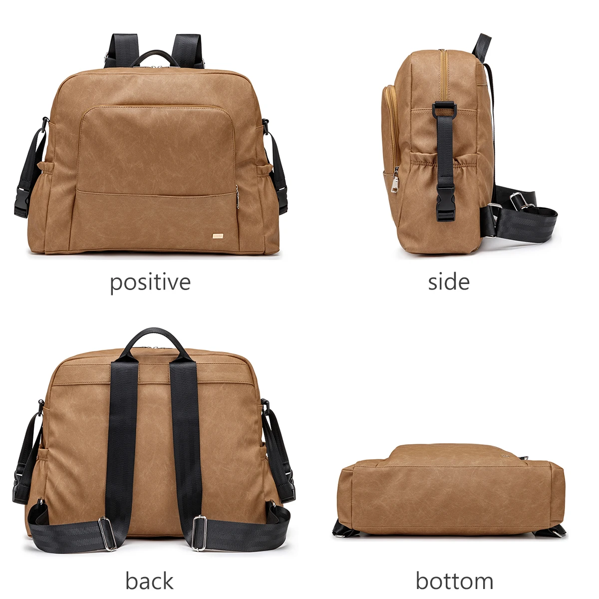 حقيبة ظهر Soboba New Mommy Diaper ذات سعة كبيرة ومتعددة الوظائف وحقيبة حفاضات مقاومة للماء للخروج السريع مع شريطين