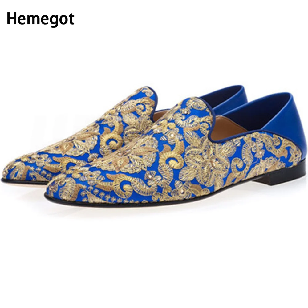 Men Embroidery Slip-On Loafers Flat Round Toe Men Shoes Leisure Shoes Men\'s Plus Size 38-48 Flat Shoes Fashoin Design Men Shoes