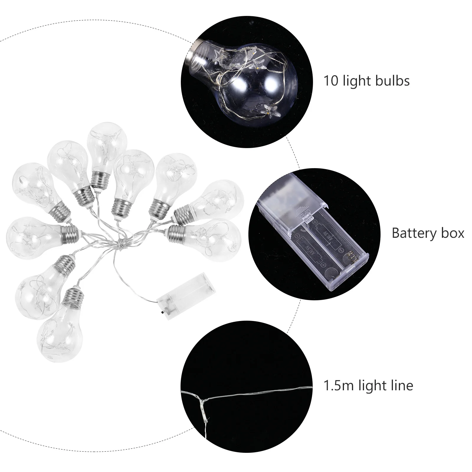 

1pc Ball Star Light String Christmas Tree Light Bulb Led Xmas Party Patio Lights Outdoor Indoor Holiday Lighting Ornament