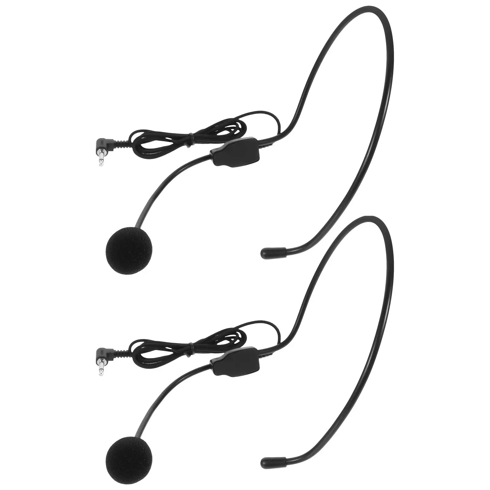 

2pcs Vocal Wired Headset Microphone Condenser Mic for Voice Amplifier Speaker Mic Professional Best Singing Teaching Lectures (B