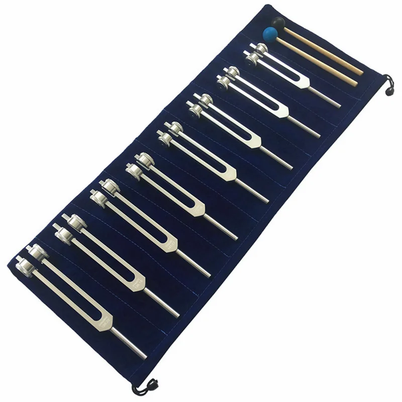 

B93B-Chakra Tuning Fork Set For Healing, 24 Pieces Silver Chakra Tuning Fork For Meditation