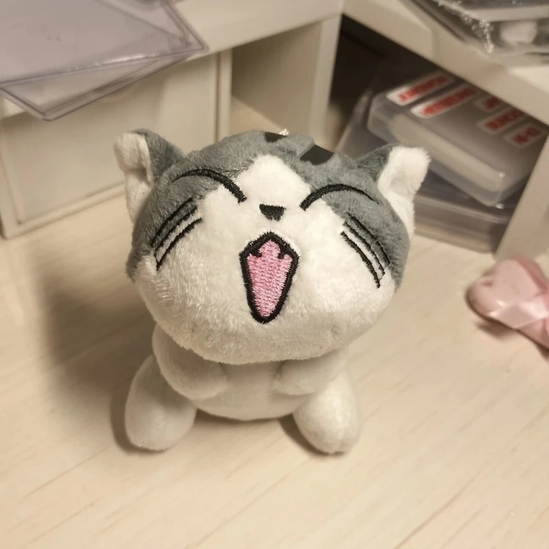 Kawaii Cute Mini Plush Cheese 10cm Cats Animal Stuffed Doll Keychain Instagram Style Bag Hanging Schoolbag Pendant  Gifts view 3