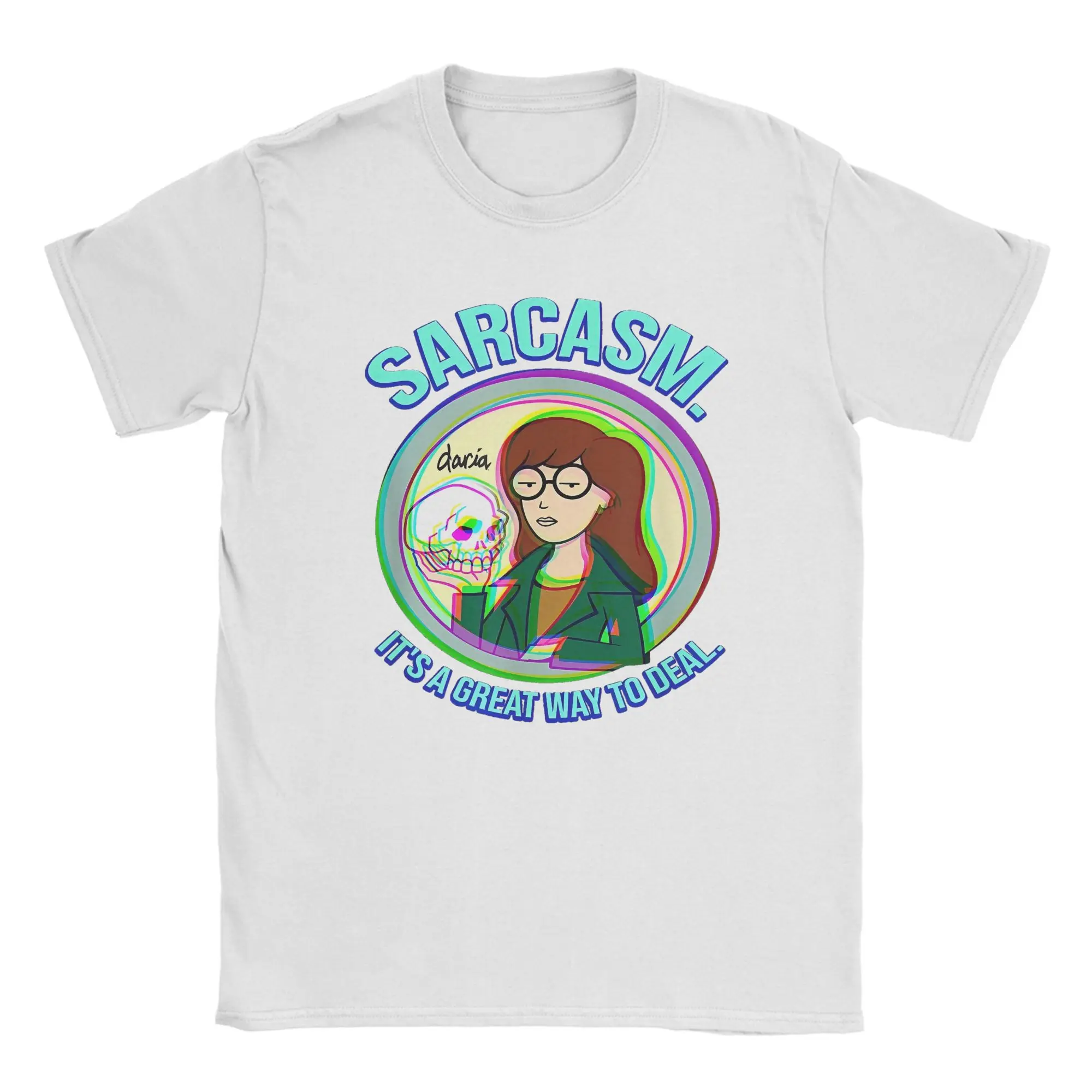 

Футболки Mademark x Daria Sarcasm, мужские футболки из 100% хлопка с круглым вырезом, футболка с короткими рукавами, одежда