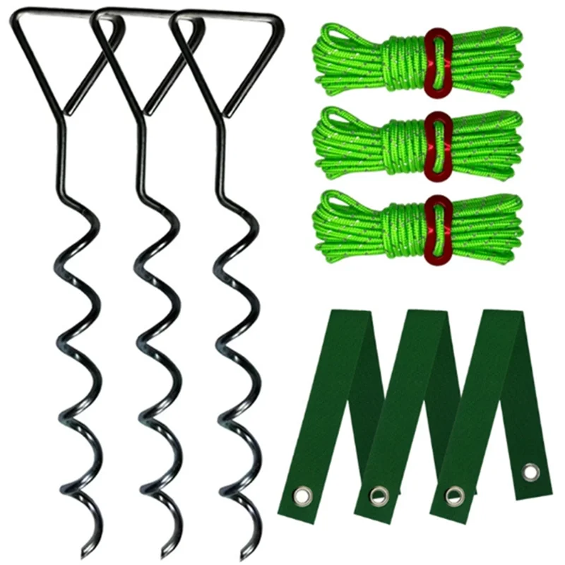 

ABGE-Tree Support Tool Spiral Floor Nails Fixing Set For Garden Heavy Duty Stump Support