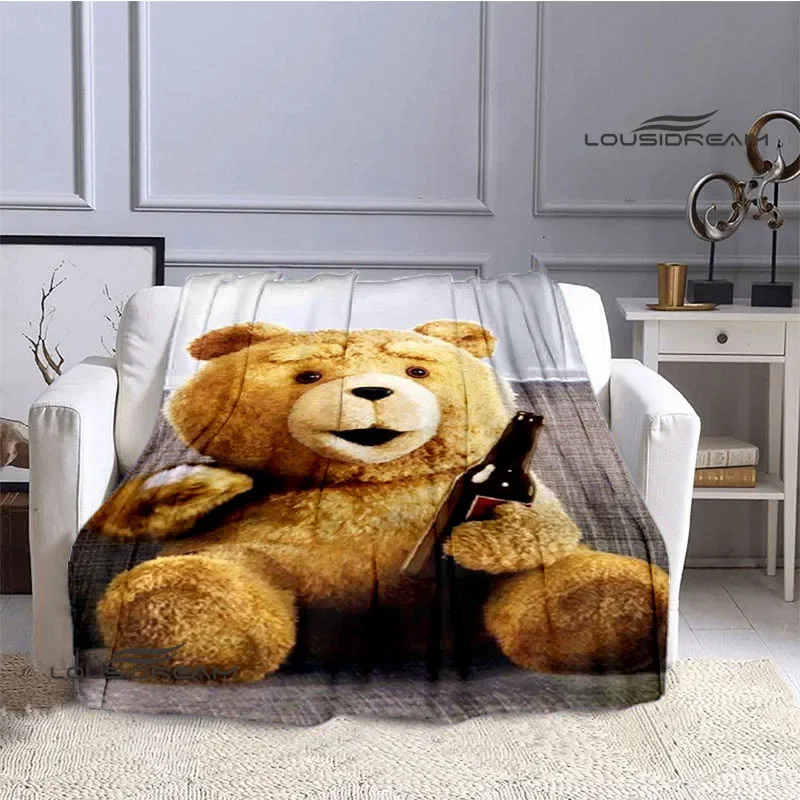 Cartoon Teddy bear Ted Printed blankets Warm Flannel blankets Soft and comfortable blanket bed linings Birthday Gift