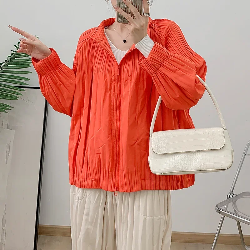 ALSEY Women\'s Pleated Cotton Coat Jacket 2024 Winter New Casual Short Loose Slim Large Size Jacket