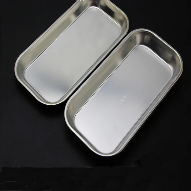 304 Stainless Steel Square Dressing Bandeja, Desinfecção Médica, Equipamento Oral, Ferramentas De Utensílios